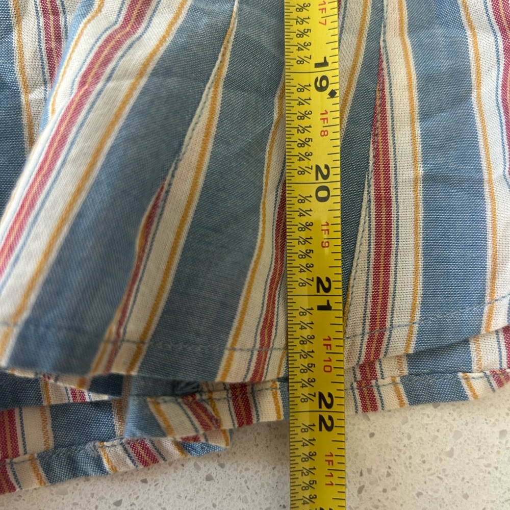 THE GREAT. The Honor Top Frontier Stripe Button Puff Sleeve Size 3 Large $250 - Picture 9 of 9